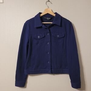 Norma Kamali Navy Blue Classic‎ Utility Dispatch Button Up Jacket Womens M